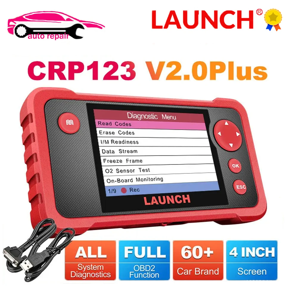 Spustenie X431 CRP123E V2.0 OBD2 Skener ENG ABS Airbag SRS AT Auto Diagnostic Tool 7 RESET Code Reader Automotive Tools PK CRP123
