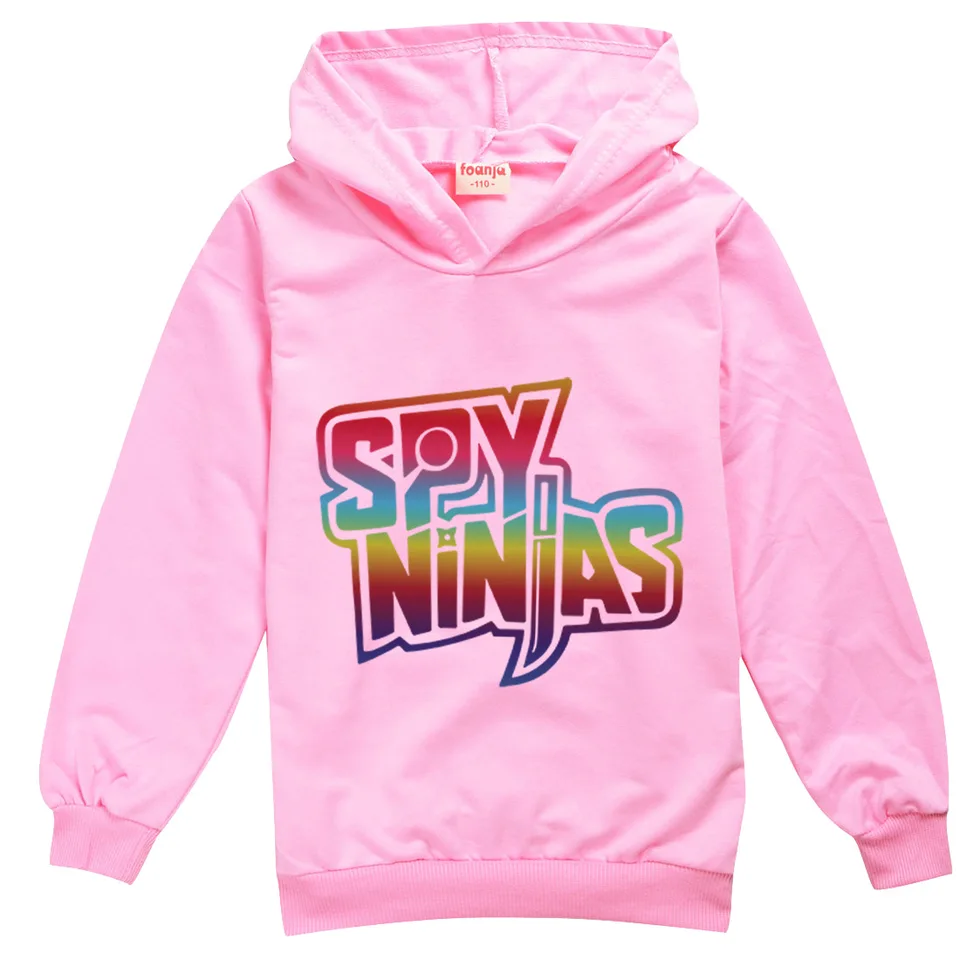 Spy ninjas Boys Hoodies Tees Cotton Boys Spring Clothes košele pre dospievajúce dievčatá anime cosplay ružové tričko malé deti s kapucňou