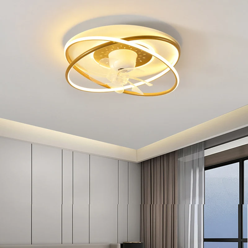 Spálňa 360 ° triasol hlavou stropný ventilátor svetlo obývacia jedáleň inteligentná tichá variabilná frekvencia stropný ventilátor luster