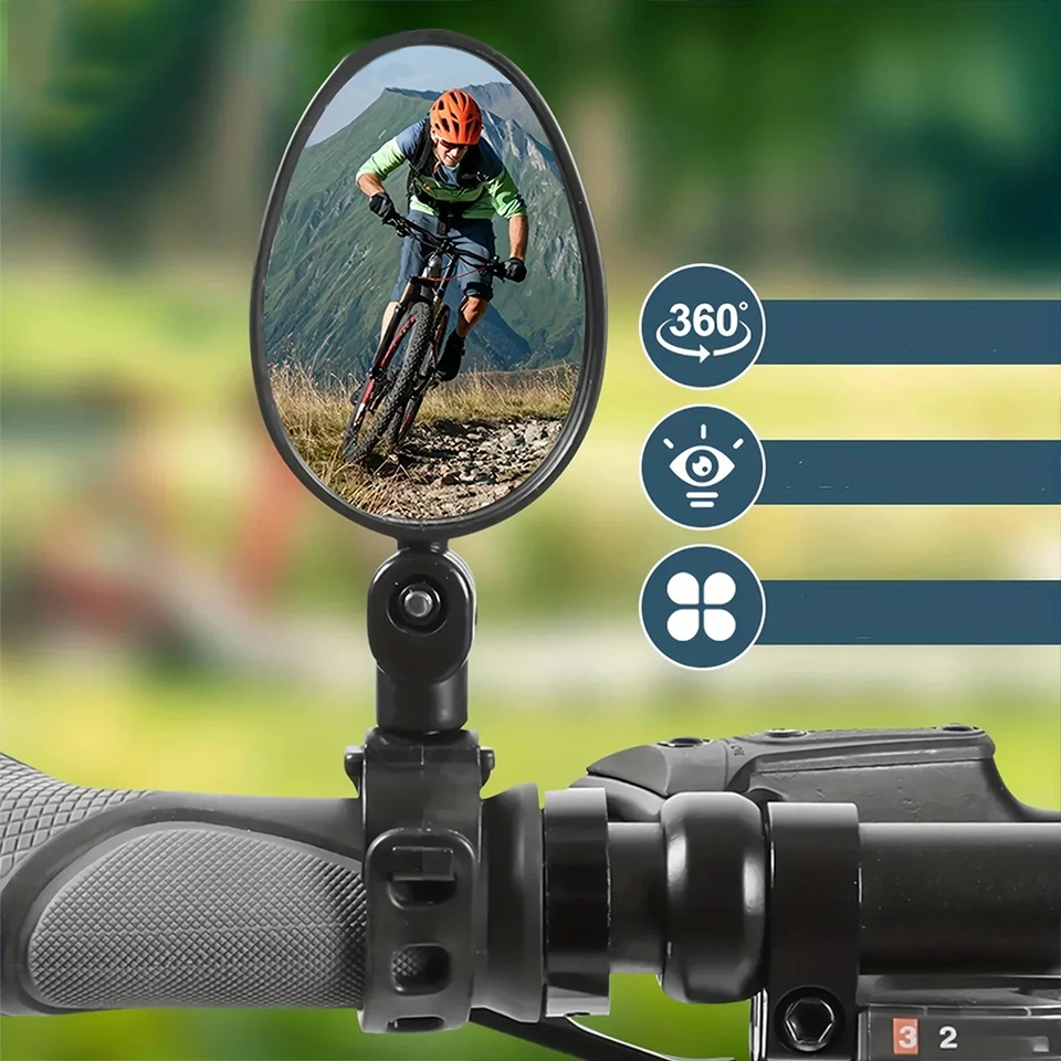 Spätné zrkadlo na bicykli Roate 360 ​​Otočenie nastaviteľného bicykla Zadné zrkadlo Zrkadlo so širokouhlý