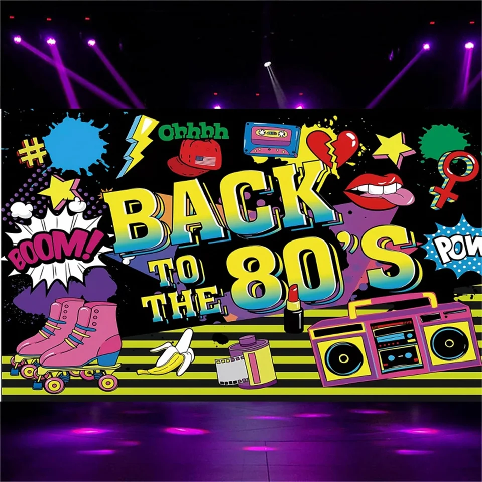 Späť do 80. rokov na pozadí graffiti hip popová strana disco hudobná fotografia pozadie Banner graffiti späť do 80. rokov dekorácie večierkov