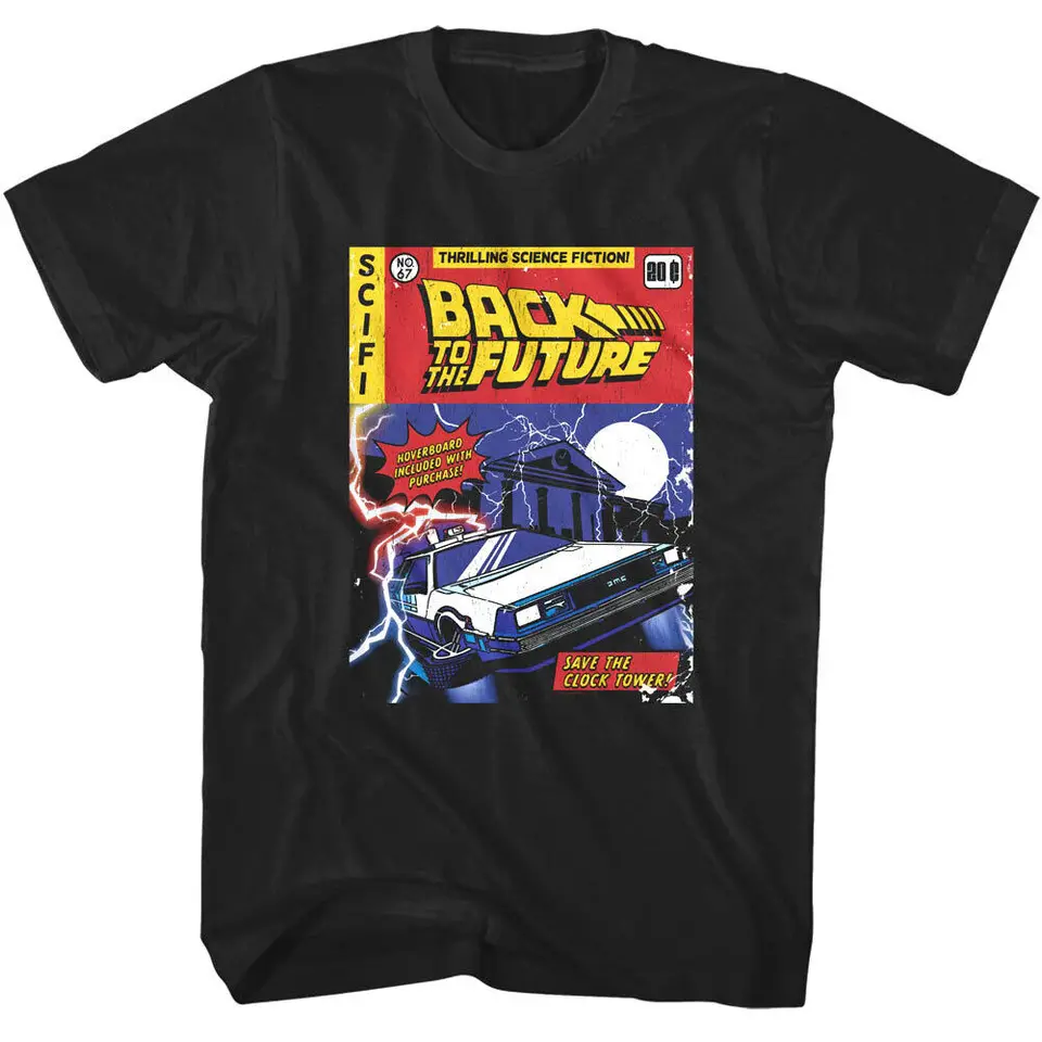 Späť na Future Comic Book Cover Pánske tričko Hoverboard Vzrušujúca veda