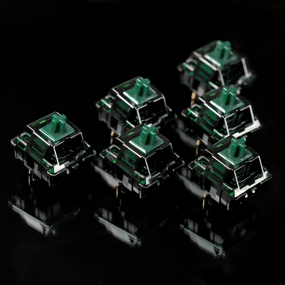Spínač CAPTANJAR MOYU HARDESS V2 RGB SMD lineárne 42G 48G spínačov pre mechanickú klávesnicu MX STEM 5PIN Čierna tmavo zelená pred lubič
