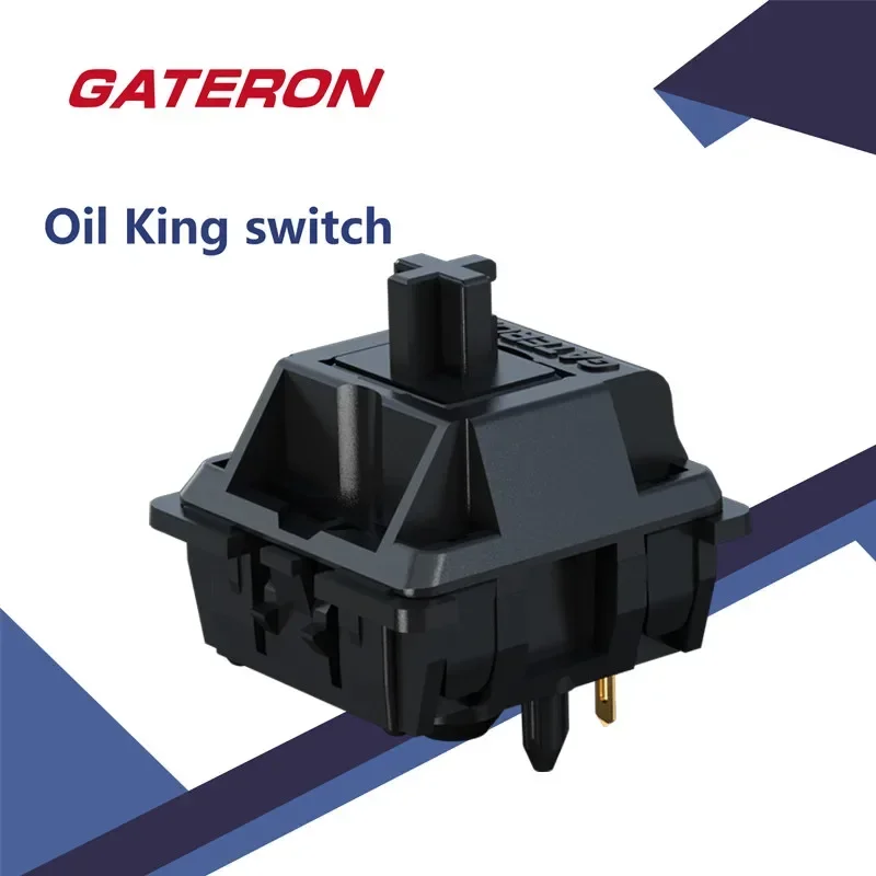 Spínač Gateron Oil King 5 Pin Hot Swap Black Original Factory Lubrikation Lineárny spínač 55GF pre hernú mechanickú klávesnicu