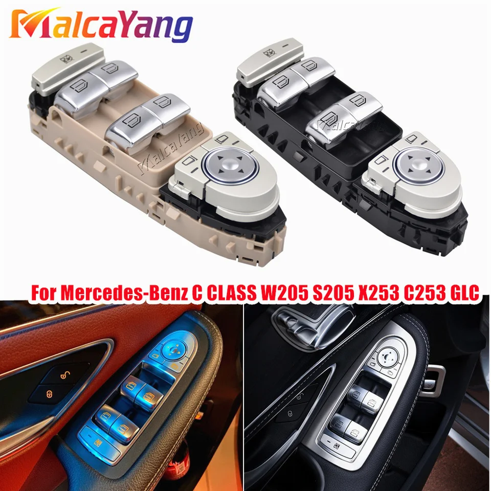 Spínač ovládacieho okna na strane elektrického výkonu vodiča pre Mercedes-Benz C Class W205 S205 X253 C253 GLC W253 C180 C200 15-18
