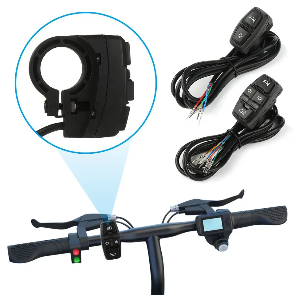 Spínač svetla elektrického bicykla DK226 EBIKE LAMP a spínač rohov DK336 pre tlačidlo motocykla môže ovládať zákrutový signál svetlo