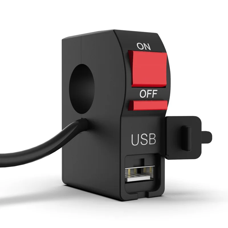 Spínač svetlometov motocyklov s spínačom nabíjačky USB s vodotesným krytom Univerzálny spínač spínača spínača na spínač
