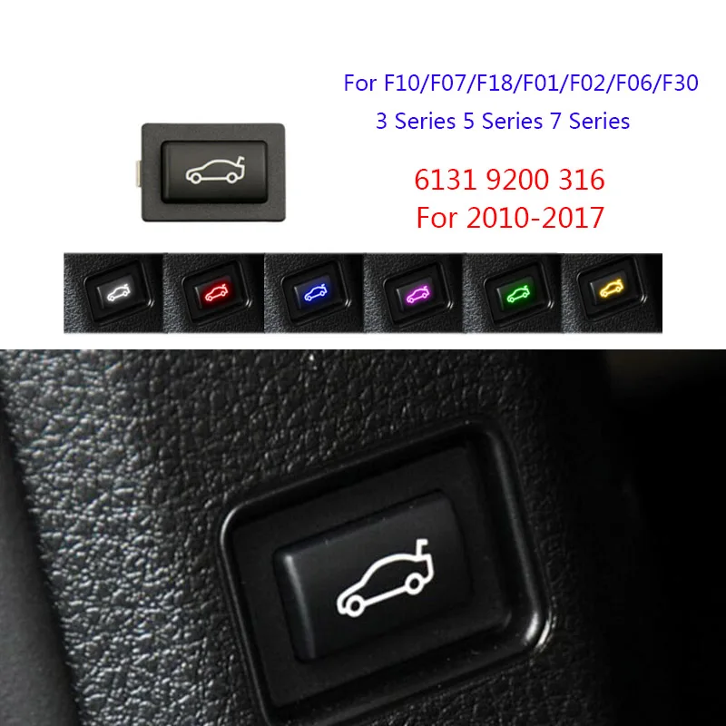 Spínač zadného krytu gombík pre elektrické batožinové tlačidlo pre BMW 3 5 7 F séria F20 F30 F35 F10 F11 F01 F02 91319200316