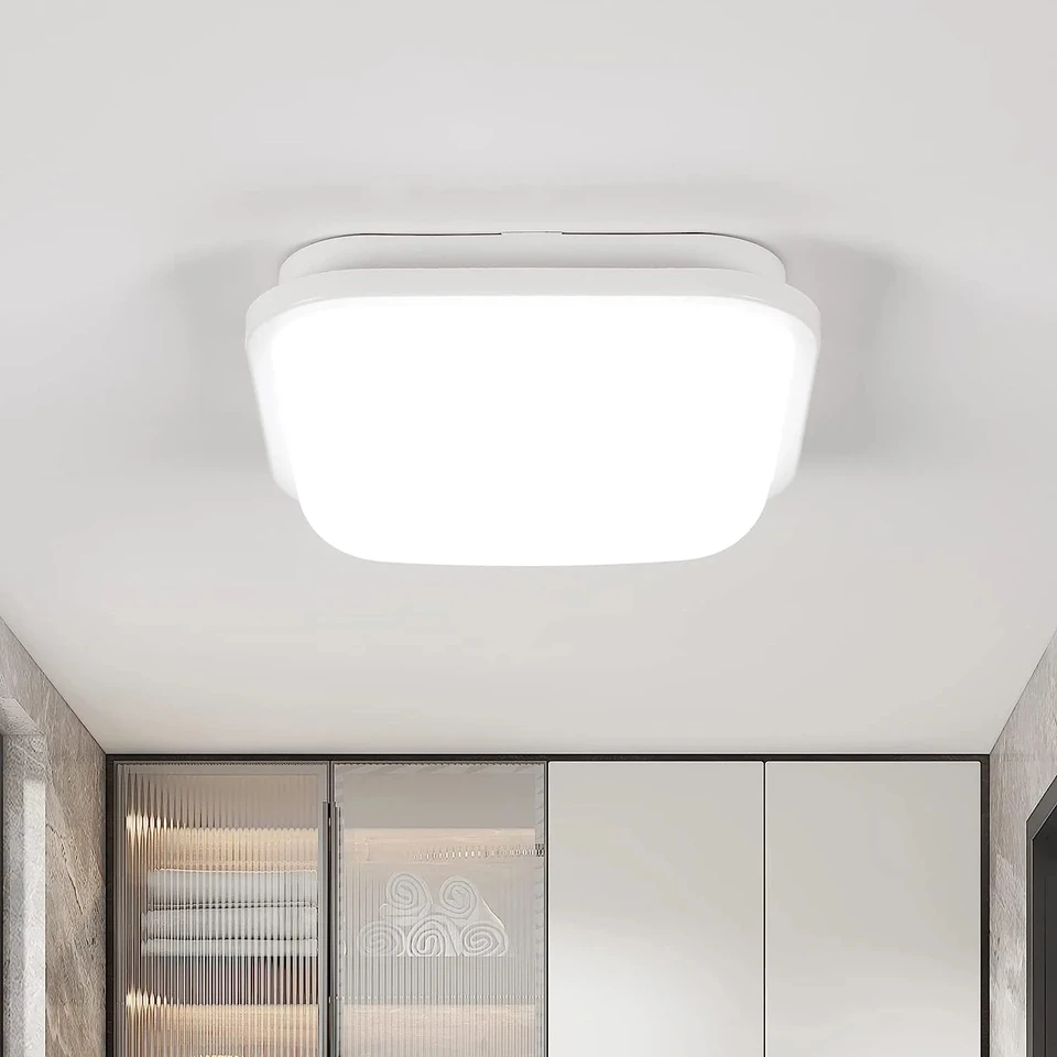 Square LED stropné svetlo 22x22cm vodotesné IP54 Cool White 6000K nepremokavé LED stropné svetlo pre vaňu, spálňu, obývaciu izbu