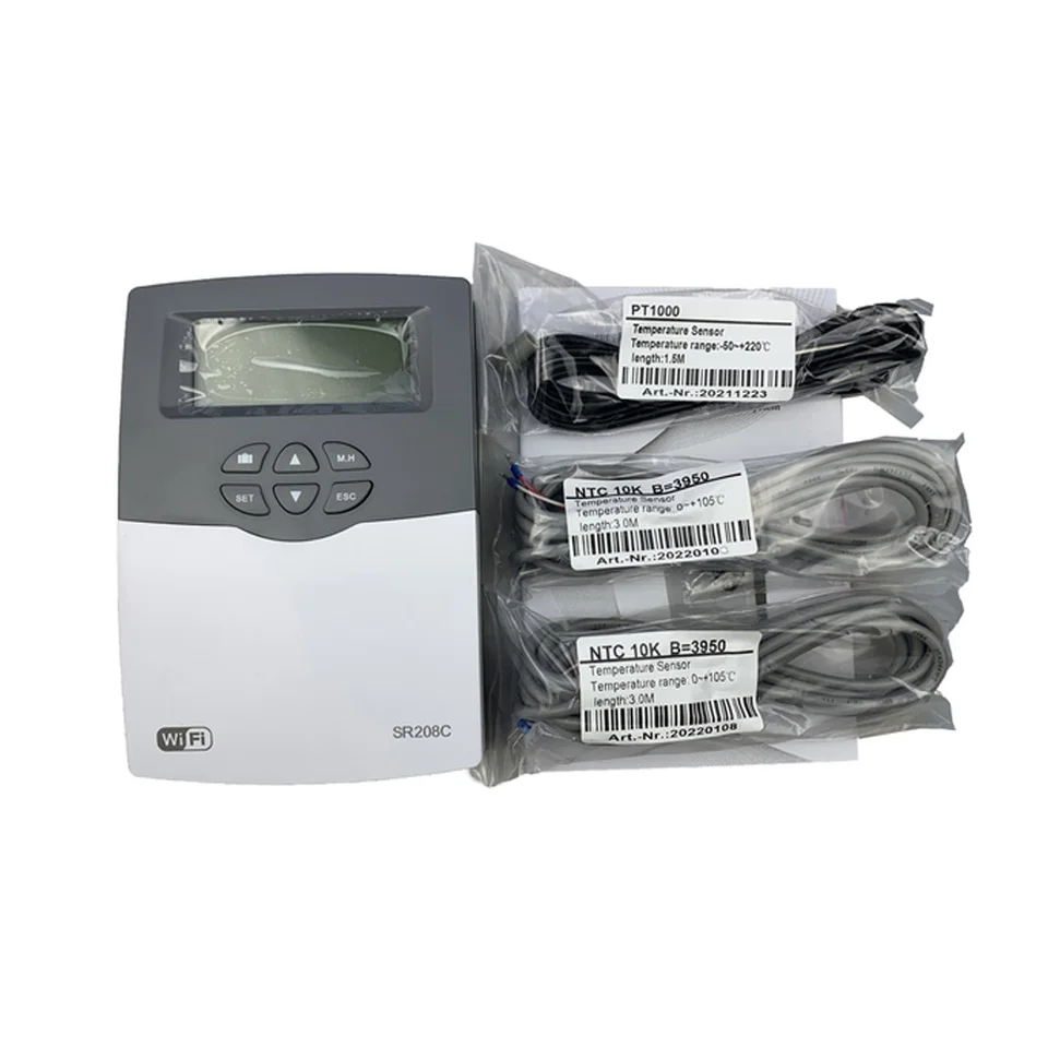 SR208C Solar Controller WiFi diaľkové ovládanie voliteľné vstavané AC100-240V pre rozdelené solárne vykurovanie systému