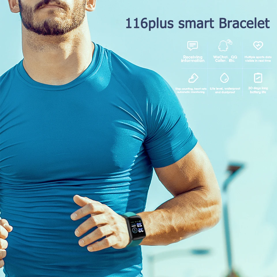 Srdcová frekvencia Monitor Sport Watch Fitness Step Counter