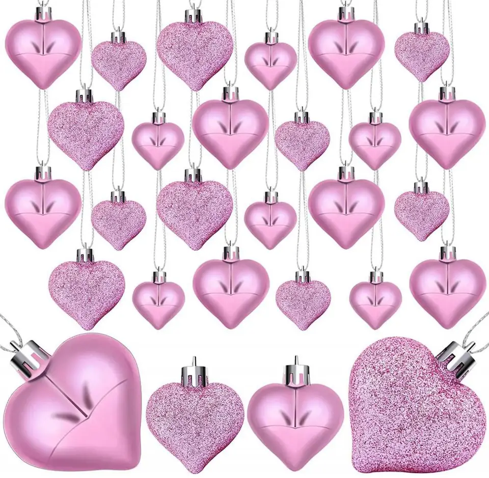 Srdcové loptičky prívesok srdce prívesok Valentín pre dekorácie vianočných stromček