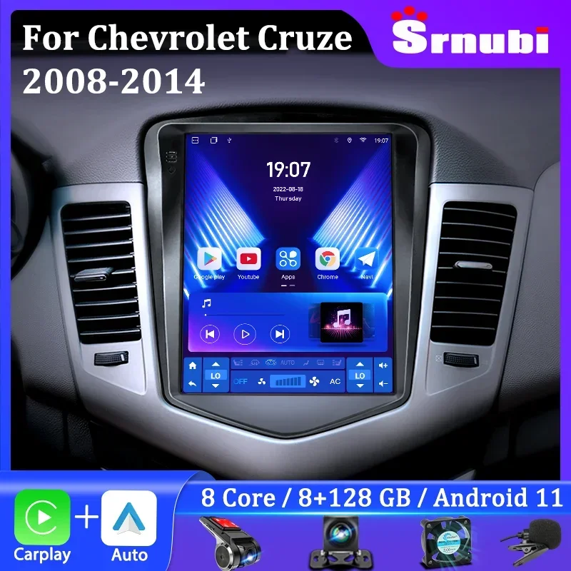 SrnuBI Android 2Din Car Radio pre Chevrolet Cruze 2008-2014 multimediálny hráč Navigaion Wireless CarPlay Auto Head Unit Stereo