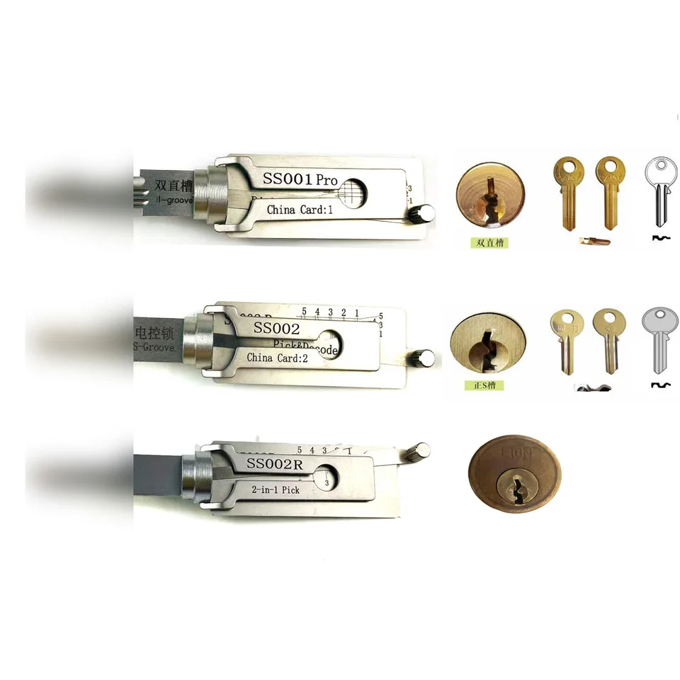 SS001 SS002 a SS002R 2 v 1 HOCK HOOK KEY Kľúč a vyzdvihnite si súpravy na vyzdvihnutie súprav na odblokovanie dverí