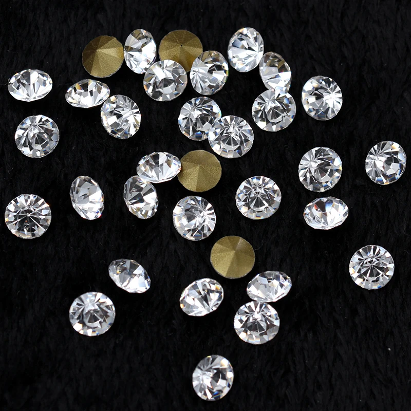 SS2-SS47MM CABOCHONS České krištáľové číre korálky Špicaté zadné guľôčky Fancy Stones TLAČOVANÉ PLAČKY PRE ŠPECKÉRY NÁVODNÉ DIY