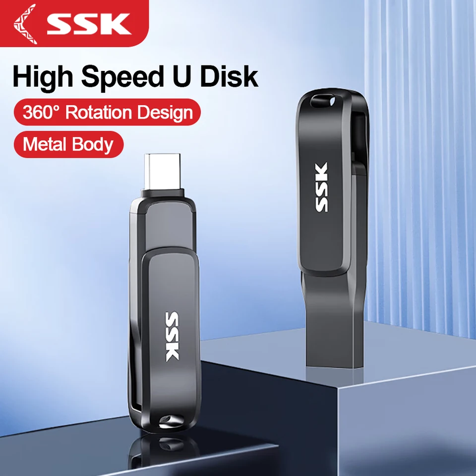 SSK Dual USB Flash Drive 256 GB USB 3.2 Palcovú jednotku s USB Type-C a USB pamäťová palica pre tablety pre smartfóny Mac prenosný počítač Mac