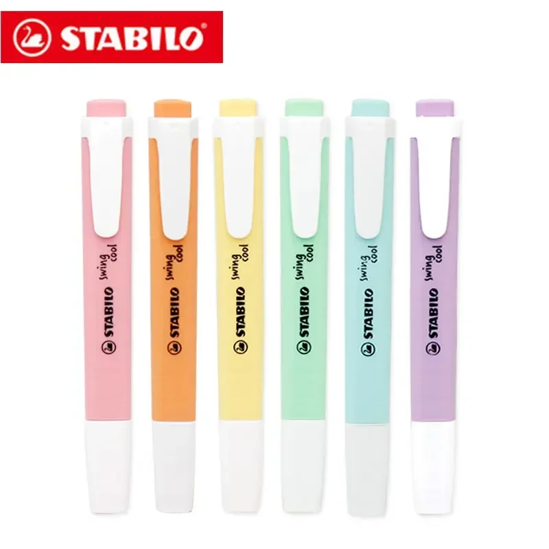 Stabilo nový 275 Pastel Markery Swan Swan 6 Colors Single Text Focus Marker perá pre školskú kanceláriu 1ks