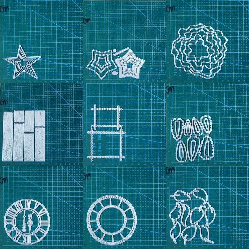 Star Clock Clip Clip Metal Cutting Dies Scrapbooking Decoration Paper Clew Nôž pleseň čepeľ Punch Template Embosing Stencils