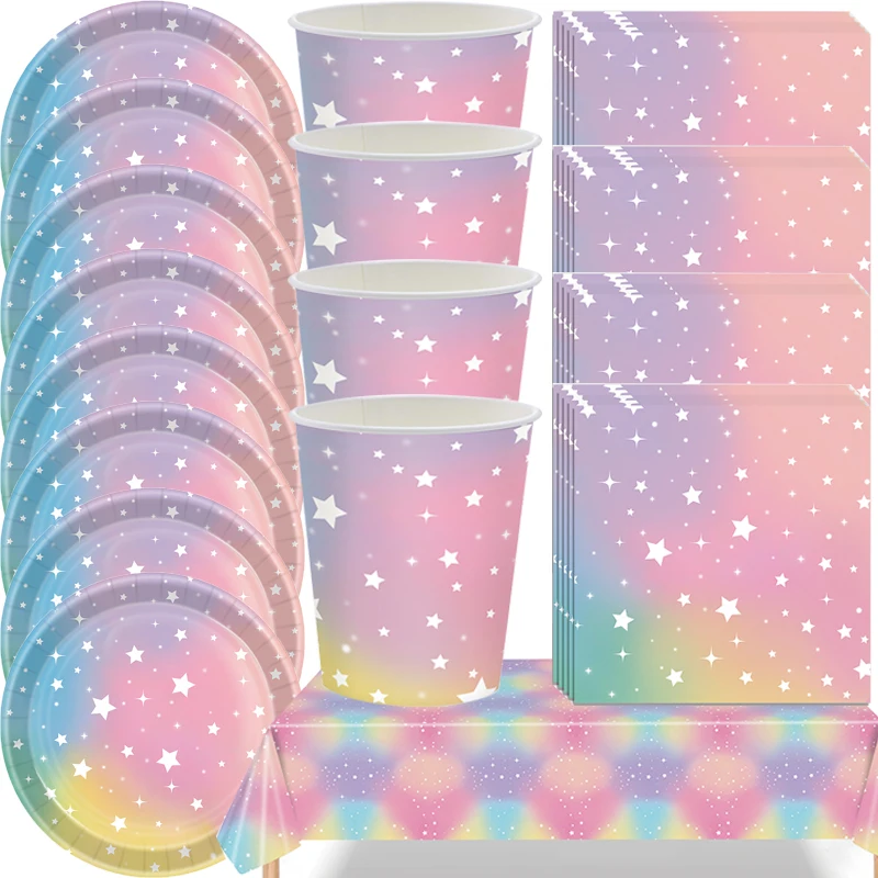 Star Macaron Rainbow Party na jednorazový riadový riadok