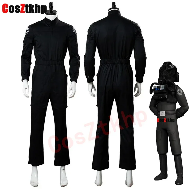 Star Wars Imperial Tie Fighter Pilot Cosplay kostým dospelých čiernych letov Uniforma kombinézy Halloween Carnival C Sewd1 sewd1