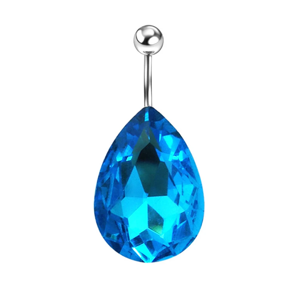 Starbeauty Big Water Drop Navel Piercing Ombligo cz zirkón pupok pupok brucho gombíky prstene pirling nombril tanečné párty šperky