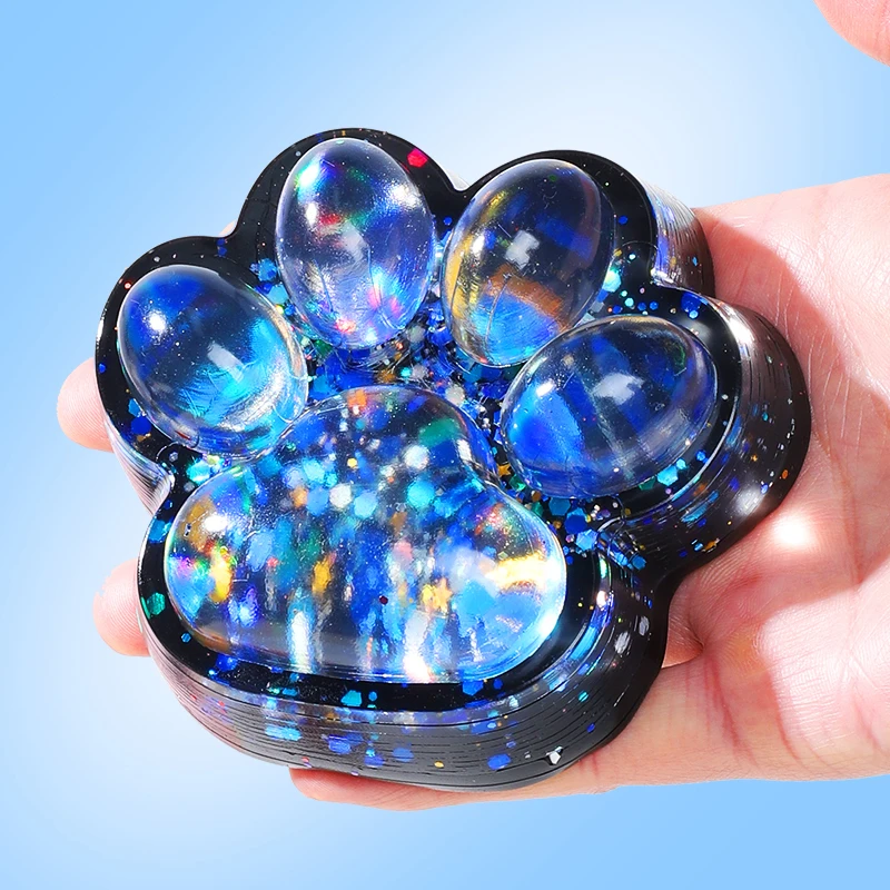 Starlit Sky Big Cat Paw Squishy Fidget Toy Hrage Soft Slow Rebound Stres Relify Toy Pinch Decompression Darček Cat Claw Squeeck Ory