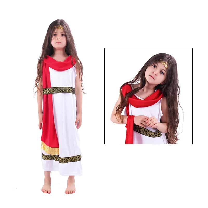 Starogrécka múza rímsky egyptský faraón dievčatá Halloween Cosplay Party Obliekanie kostýmov detská škola