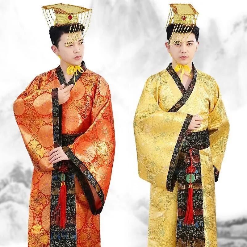 Staroveké tradičné kostýmy Čínsky cisár Čínsky kostým Čínsky kostým Hanfu Ancient King Tang Men Performance Performance Performance Clothes Roup+Hat Sets