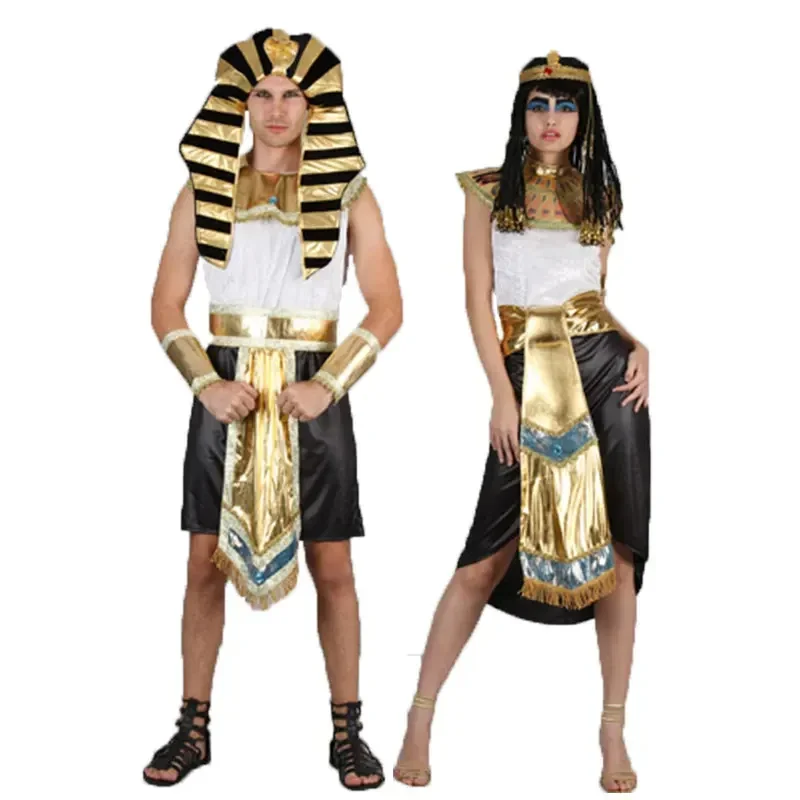 Staroveký Egypt faraón kostým muži Kleopatra cosplay ženy Halloween Purim Party Masquerade Fancy Dress