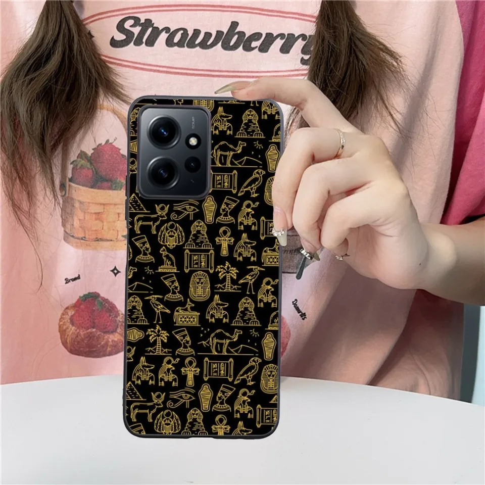 Staroveký Egypt Mobilný mobilný telefón pre Xiaomi 13 12 11 ST Ultra Lite Redmi Note 12 10 POCO F5 F5 X5 PRO 5G Black Cover Funda Funda
