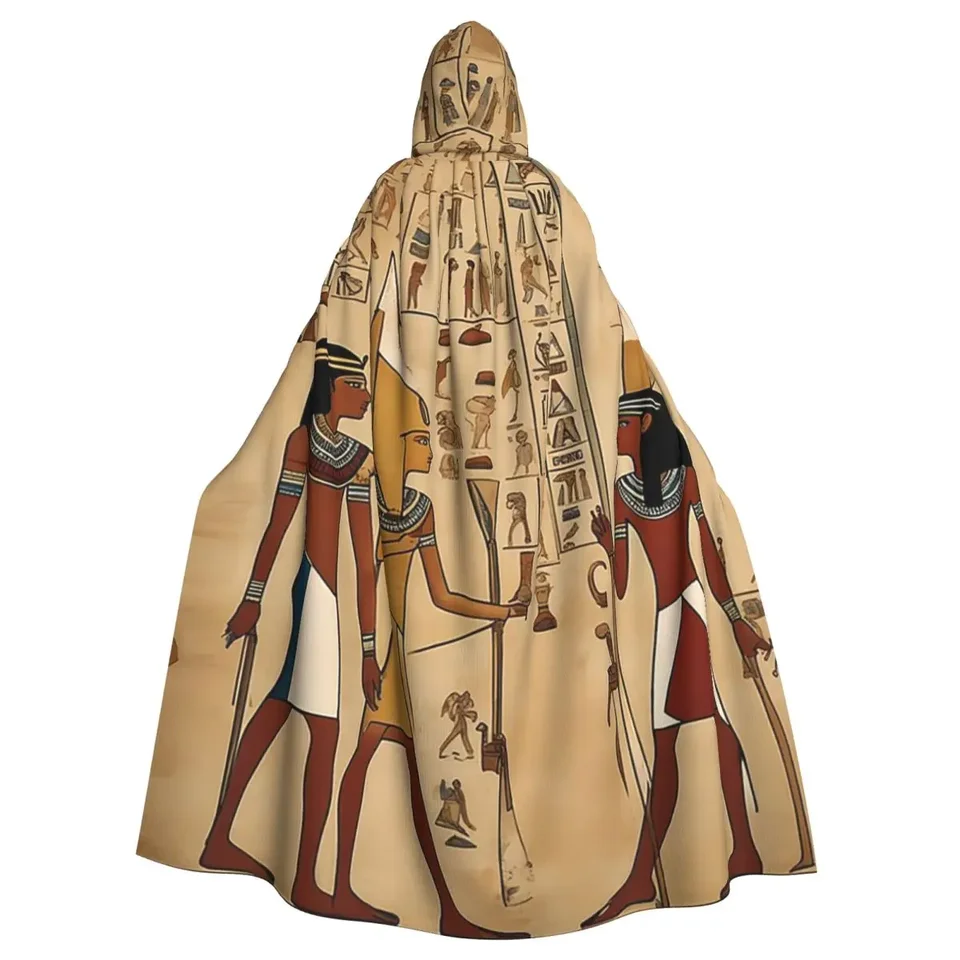 Staroveký Egypt nástenná maľba egyptská mytológia Dlhá kapucňa Čarodejnica Stredoveké kostým Cosplay Cape Halloweencoat dospelých unisex