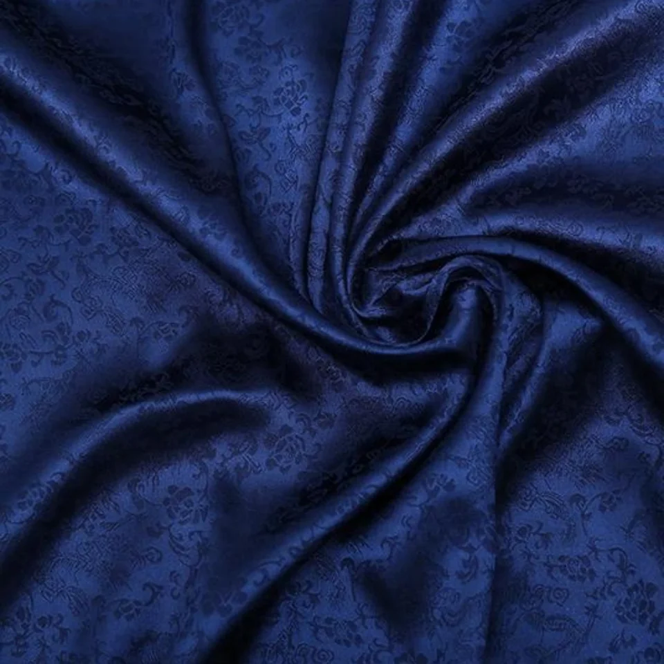 Starožitná hodvábna handrička na oblečenie, drakovú látku, super mäkkú, brokátovú handričku, tkaninu pre domácich majstrov, tmavo modrá, 120 cm * 100 cm