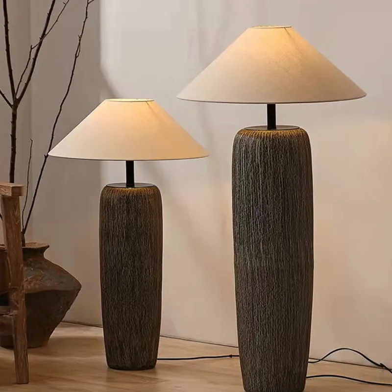 Starožitná keramická lampa wabi sabi vintage vinobranie japonská poschodová lampa pre obývaciu izbu rohová pohovka salónik stojace svetlo