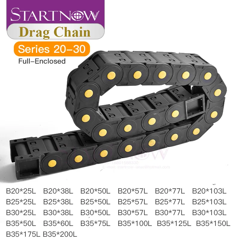 StartNow 20x57 Plastové káblové reťazce Plne upravené nosič drôtu v ťahu s koncovými konektormi pre diely strojového stroja CNC smerovača