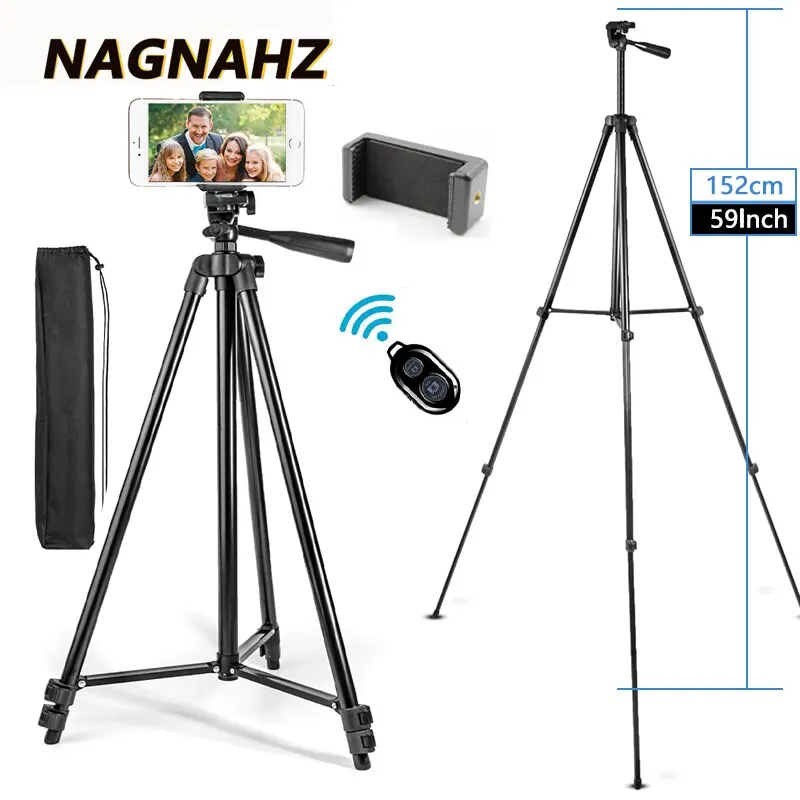 Statív nagnahz pre telefón 150 cm nahrávanie telefonického statívu Statív s Bluetooth diaľkovým univerzálnym fotoaparát