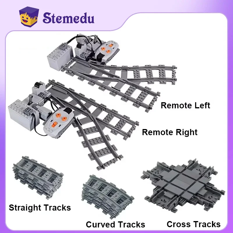 Stavebné bloky City Trains Tracks Soft Sladka priame zakrivené krížové koľajnice Furcal Tracks MOC Creative Railways DIY Hračky