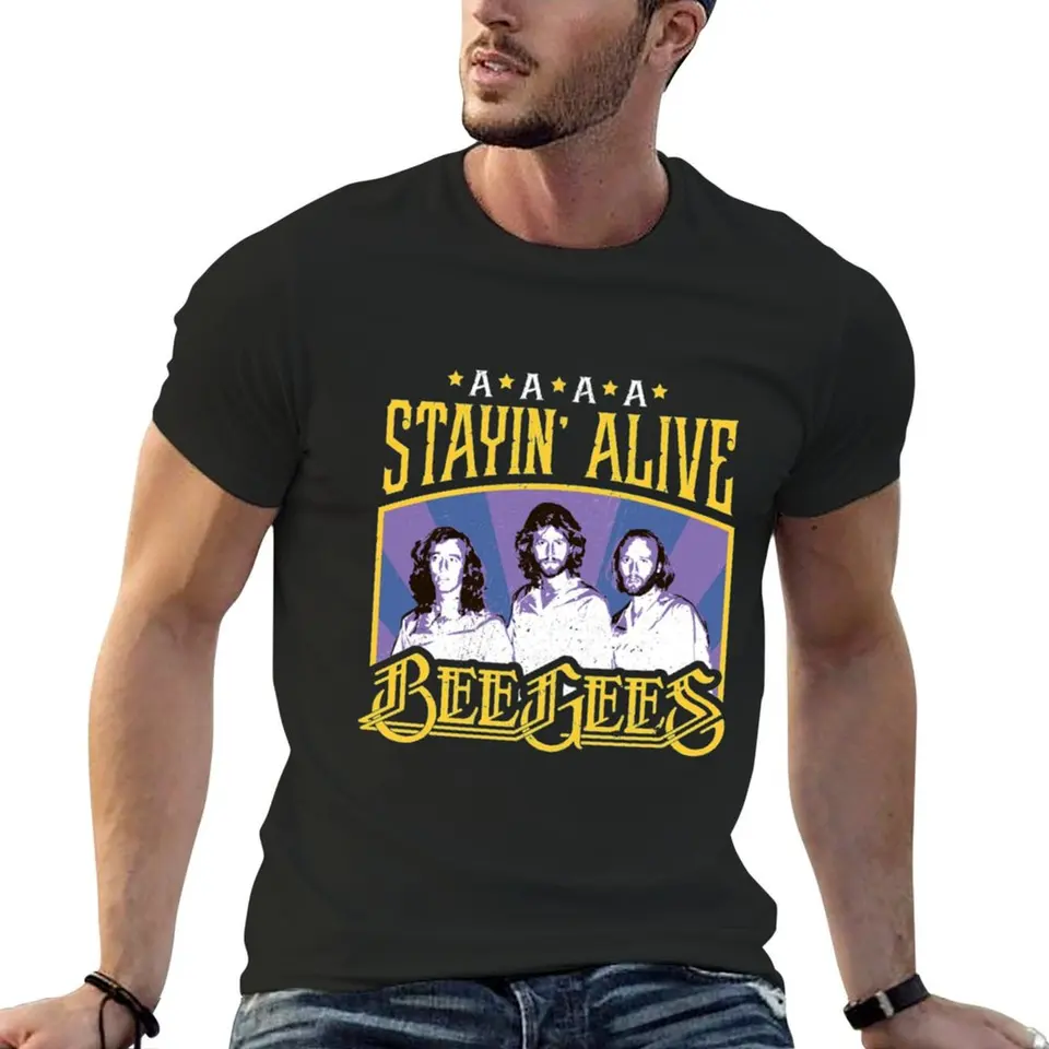 Stayin Alive Bee Gees Band Darček pre mužov Dámske dámske tričko Custom Sublime Graphics pre chlapec tričká pre mužov bavlna