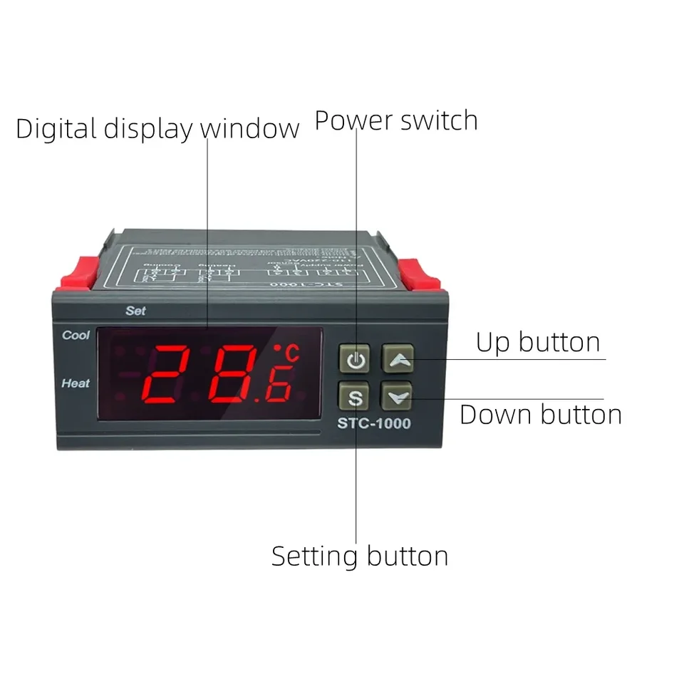 STC-1000 STC 1000 LED digitálny termostat pre inkubátorový regulátor teploty Termoregulátor relé chladenie 12 V 24 V 220V