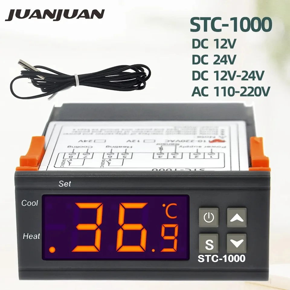 STC-1000 teplotný regulátor termoregulátor termoregulátora Termoregulátor inkubátora Brewing Inkubátor Ohrievač chladič 12V 24V 220V