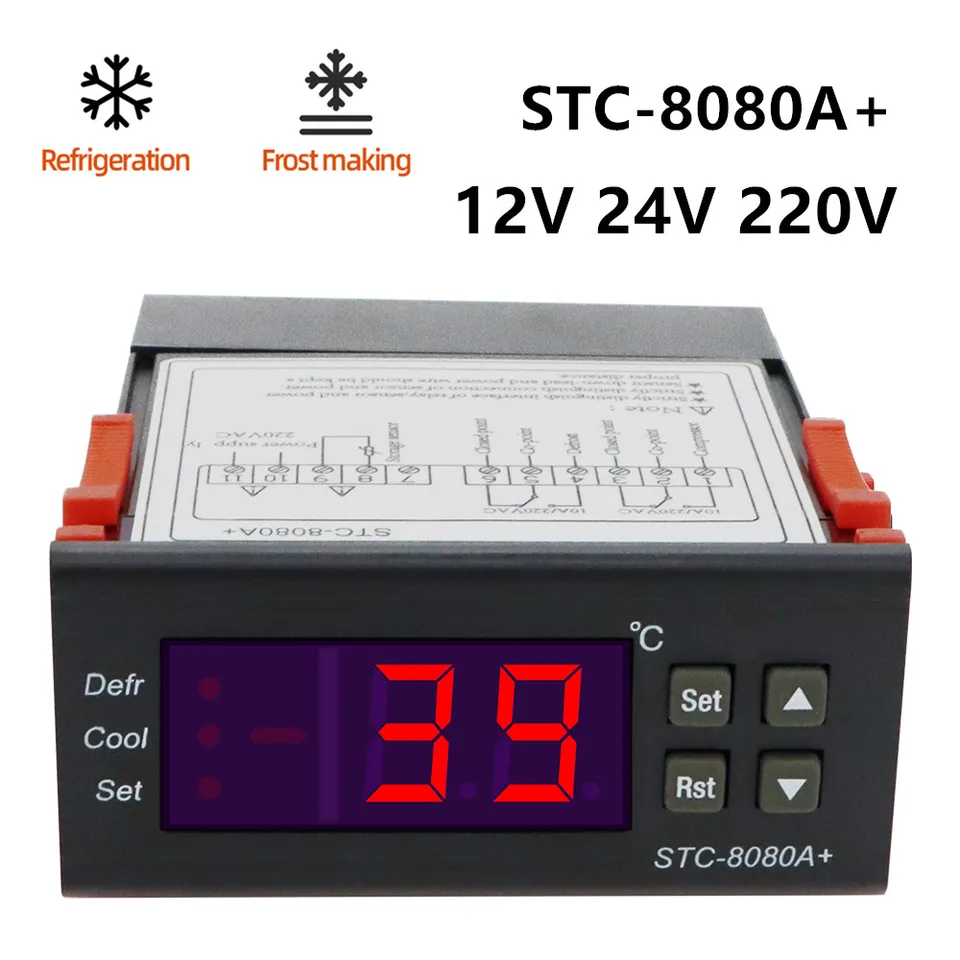 STC-8080A+ STC-9100 STC-9200 Digitálny regulátor teploty 12V 24V 220V regulátor Cold Storage Sensor Hygrometer 40%zľava