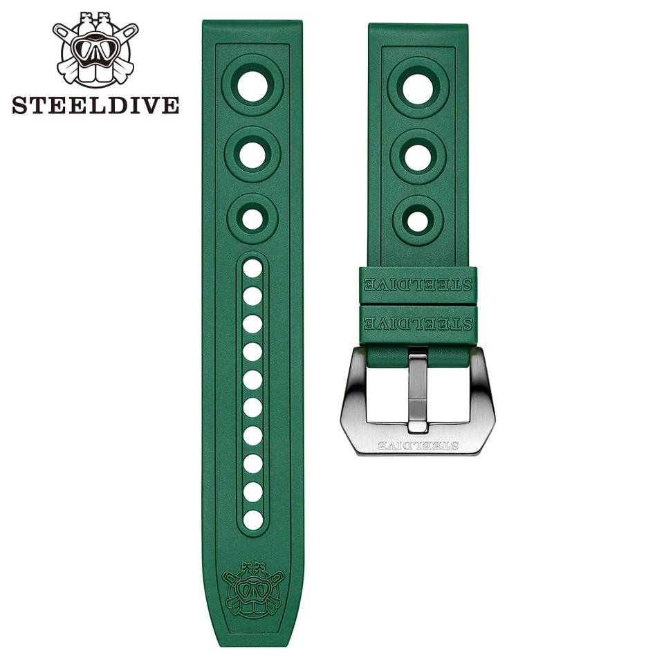 Steeldive Automatický mechanický remienok Výmena hodiniek Automatické hodinky potápania modrý gumový popruh 20/22 mm