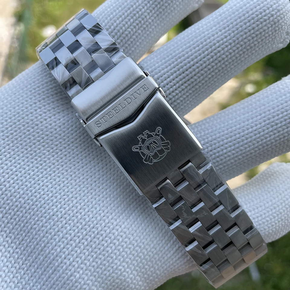 Steeldive Engineer Náramok z nehrdzavejúcej ocele Náramok 22 mm podpísaný spona s mletámi s bezpečnosťou