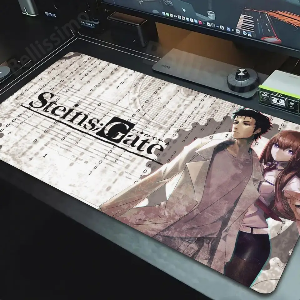 Steins Gate Mouse Pad Gamer Pad Big Gaming MousePad XL Mouse Mat Klávesnica Mat Desk stolný stôl koberec mausepad počítačový podložka