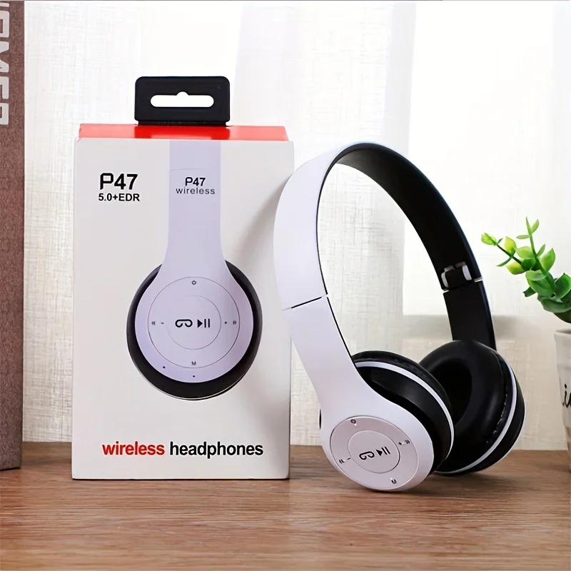 STEREO P47 náhlavná súprava 5.0 Bluetooth Skladanie skladovacích skladieb Headset Series Series Series Series pre iPhone Xiaomi pre iPhone Xiaomi