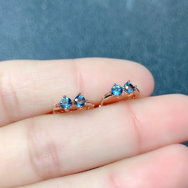 Sterling Silver 925 Dámy na prírode Londýn Blue Topaz Farba Super jasný prsteň zásnubný darček zadarmo Doprava butik