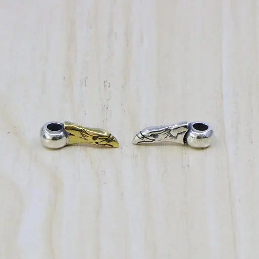 Sterling strieborný žltý orol hlava oddeliteľná korálka Indický štýl náhrdelník DIY Prispôsobené šperky