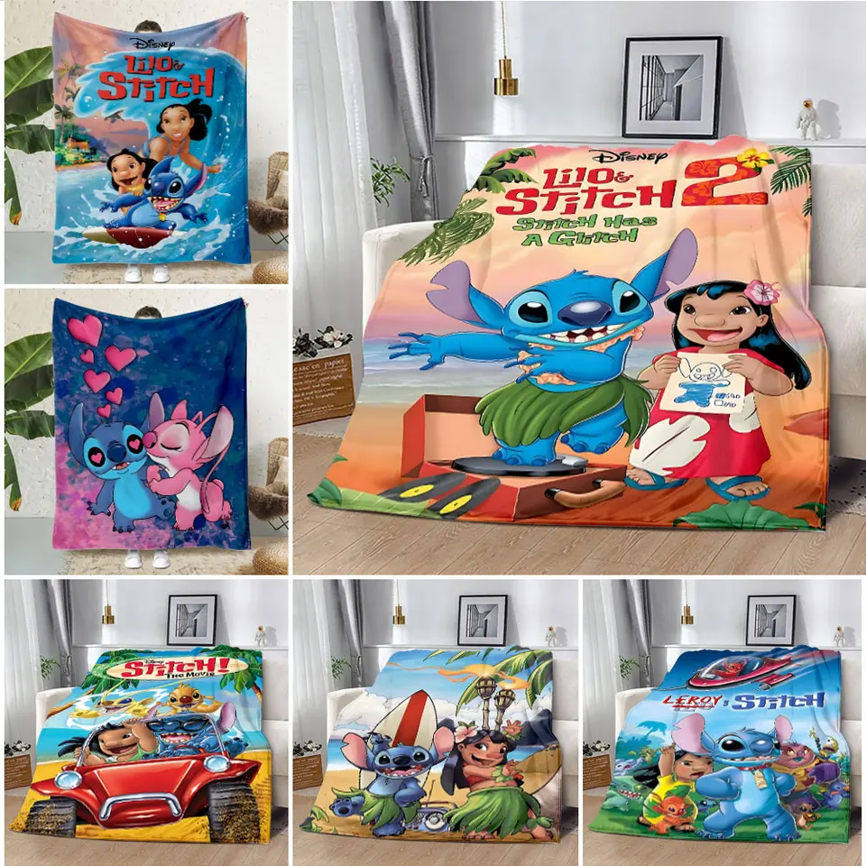 Stitch Cartoon Vytlačená prikrývka Piknikové prikrývky Teplá prikrývka mäkká a pohodlná deka