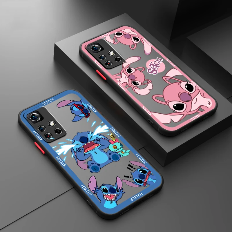Stitch Disney Baby Angel pre Redmi Note 12S 12T 11 11T 11E 10 10S 9 9T 8 7 Pro Plus 5G matný priesvitný kryt CAPA Fundas