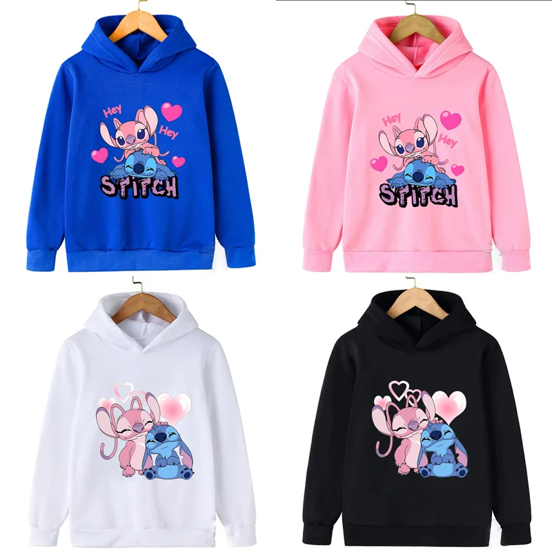 Stitch Disney mikina roztomilý karikatúra chlapcov dievčatá oblečenie móda anime stich mikina tenký plyšový pulvóver kawaii detské oblečenie