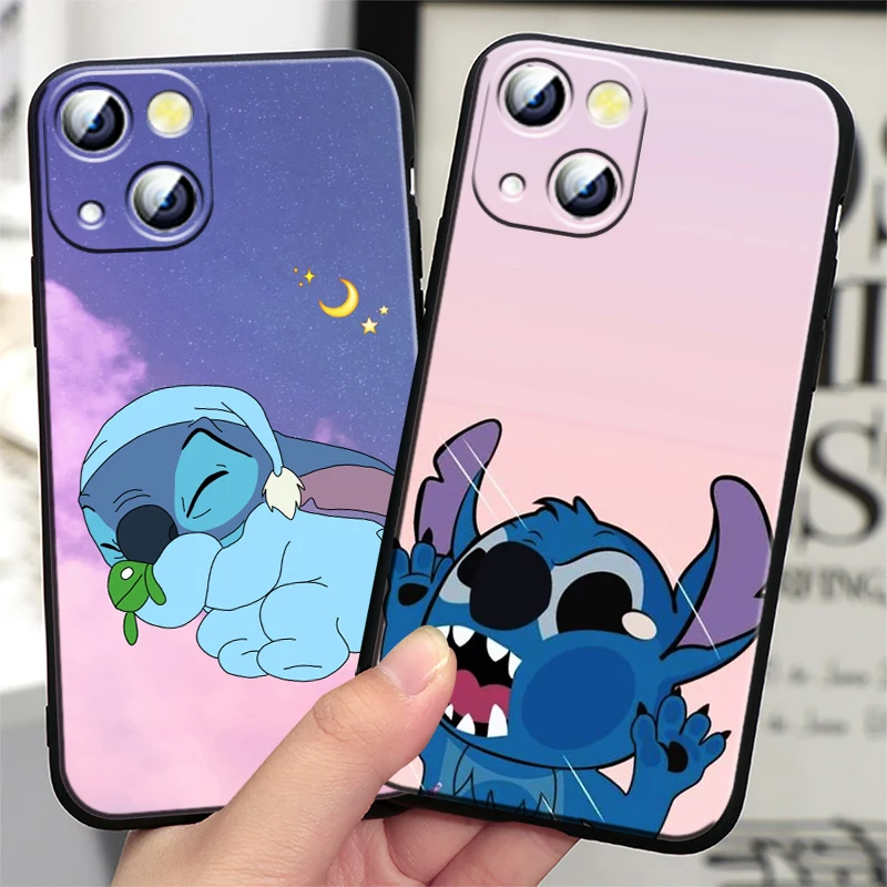 Stitch Little Monster for Apple iPhone puzdro 15 14 13 12 11 mini xs xr x 6s 6 pro max plus čierny obal